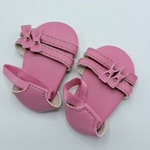 American Girl Pink Bow Sandals For 18" Doll Pink Summer Bow Shoes